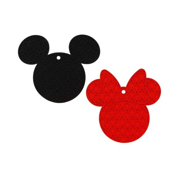 Disney Mickey Minnie Mouse 100% Silicone Trivets Set 2-Pack Pot Holder Pads NEW - Picture 1 of 4